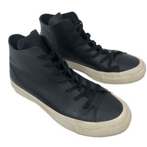 Converse Chuck Taylor All Star Prime Hi Top Black Leather Sneakers Men 5 Women 7